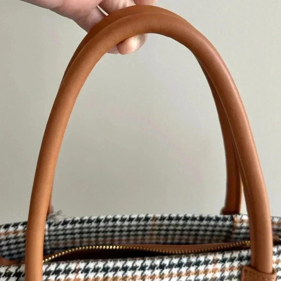 a new day Satchel Handbag,Multicolored/Brown/Green/White Houndstooth Crossbody - Picture 11 of 15